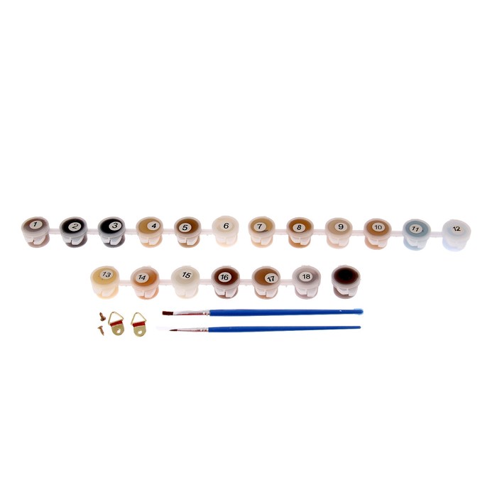 Роспись по холсту "Лев" по номерам с красками по 3 мл+ кисти+крепеж 30*40