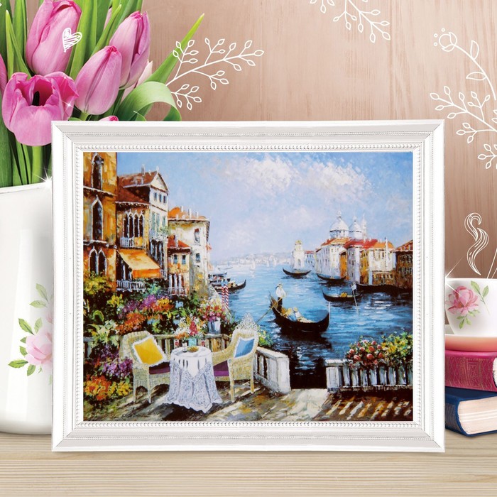 Роспись по холсту "Венеция" по номерам с красками по 3 мл+ кисти+инстр-я+крепеж 30*40