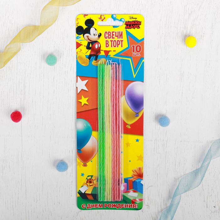 Свеча в торт Дисней " Свечи в торт", Микки Маус, 10 шт