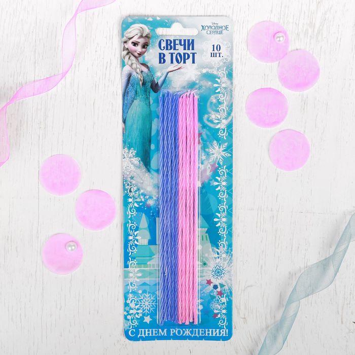 Свеча в торт Дисней " Свечи в торт", Холодное сердце, 10 шт