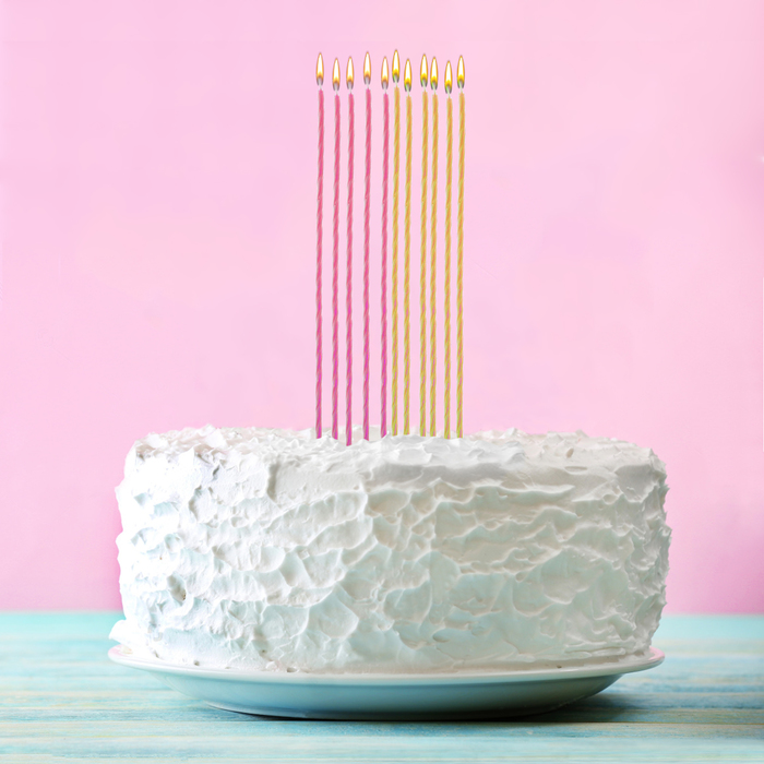 Набор коктейльных свечей "С днем рождения" 10 шт.