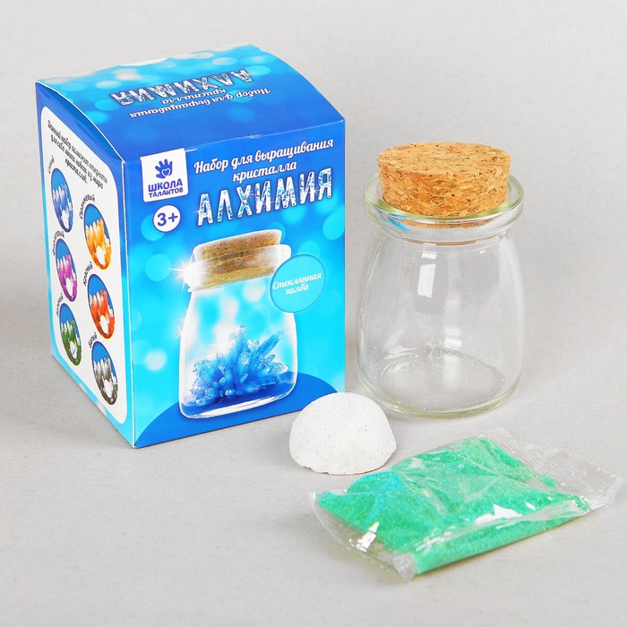 Набор для выращивания кристалла "Алхимик", стеклянная колба, цвет зеленый