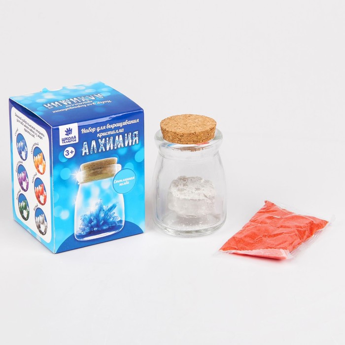 Набор для выращивания кристалла "Алхимик", стеклянная колба, цвет красный