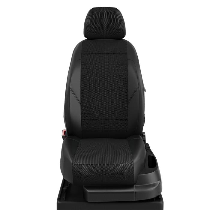 Авточехлы для Hyundai Sonata 5 с 2004-2010г., спинка 40/60, жаккард, экокожа, чёрная, готика   28325