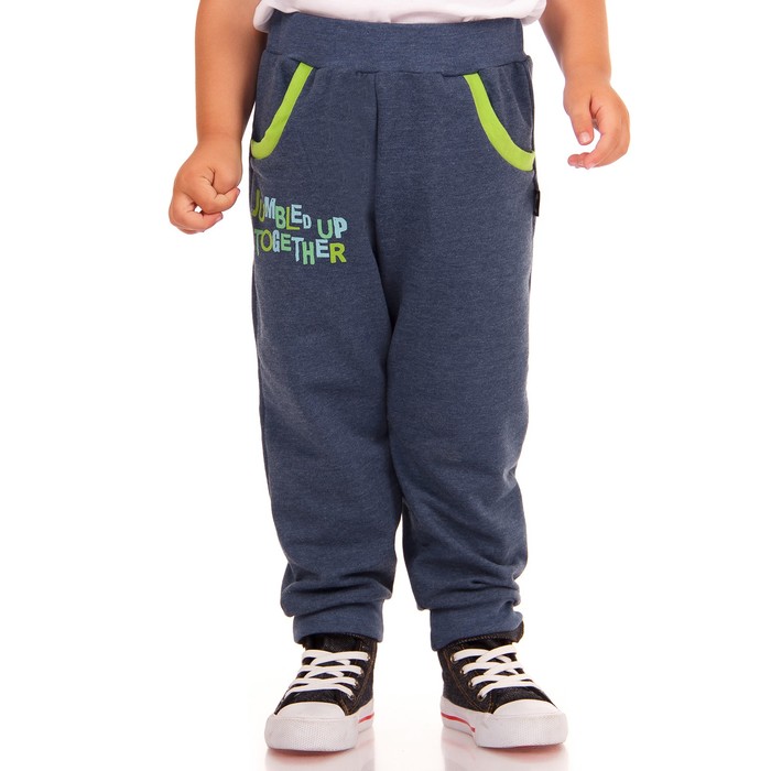 Брюки для мальчика " Крокодилы", рост 80 см, цвет синий