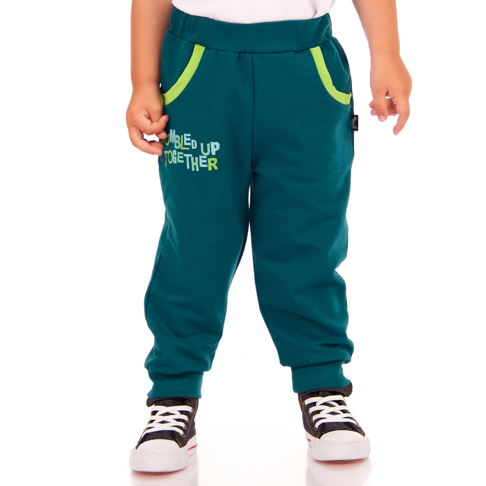 Брюки для мальчика " Крокодилы", рост 92 см, цвет морская волна