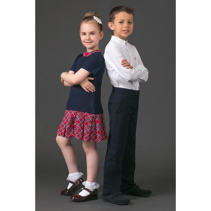 Платье для девочки " Прогулка по Лондону", рост 116 см,  цвет темно-синий/красный ДПК463258   275440