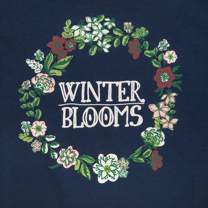 Джемпер для девочки " Баллада", рост 128 см, цвет темно-синий, принт зима в цвету ДДД692804 27544