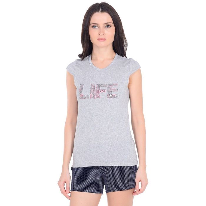 Комплект (футболка+шорты) "Анапа" женский, размер 40, цвет синий КК1097