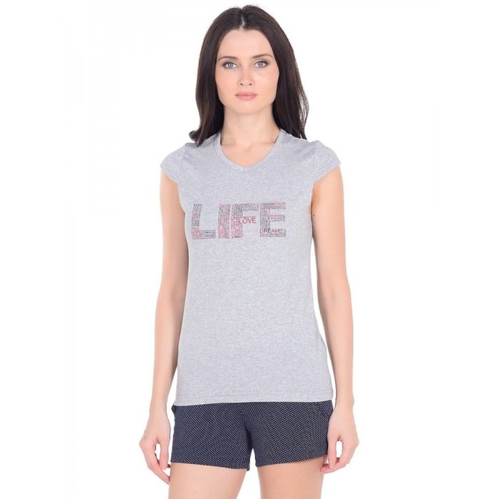 Комплект (футболка+шорты) "Анапа" женский, размер 46, цвет синий КК1097