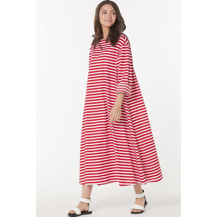 Платье женское, размер 42, красная полоска 138-03-01