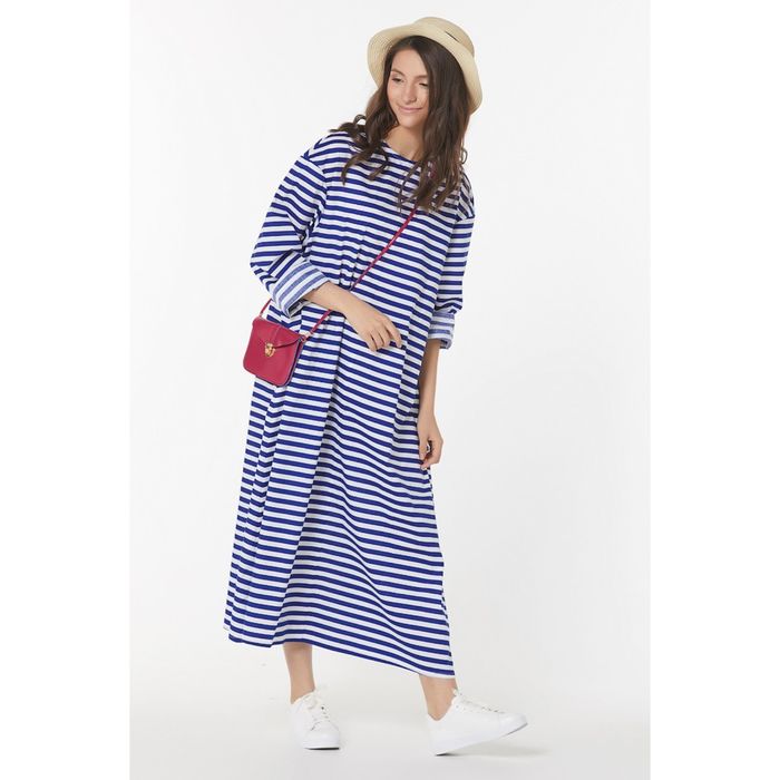 Платье женское, размер 40, голубая полоска 138-08-01