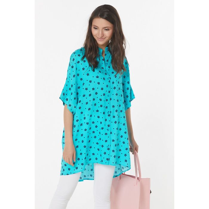 Блуза женская, размер 48, цвет голубой 258-10
