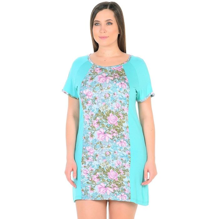 Туника "Любимая" женская, размер 52, цвет голубой ВТ1127