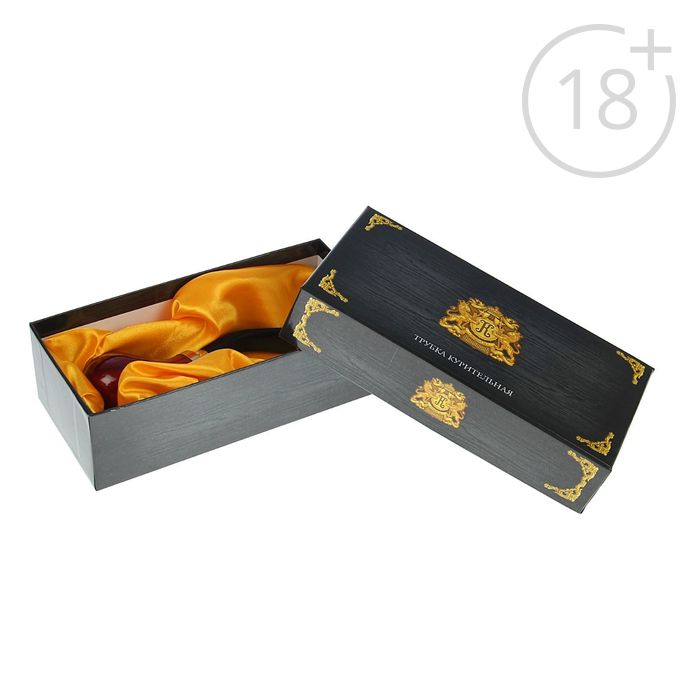 Трубка классическая с кольцом и коротким мундштуком, 14 см, красное дерево