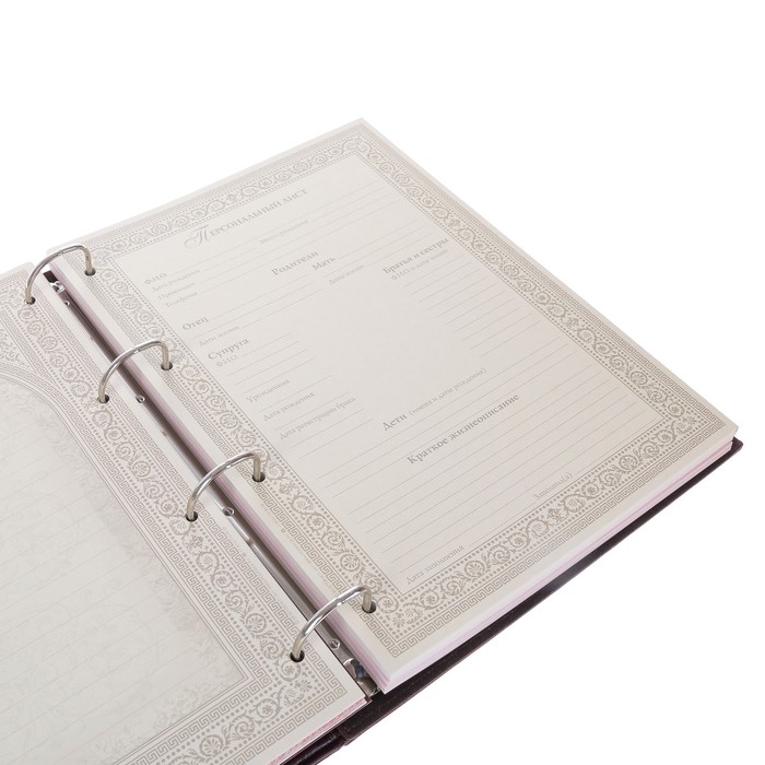 Родословная книга-альбом "Сапфировая", дизайнерская бумага, бархат