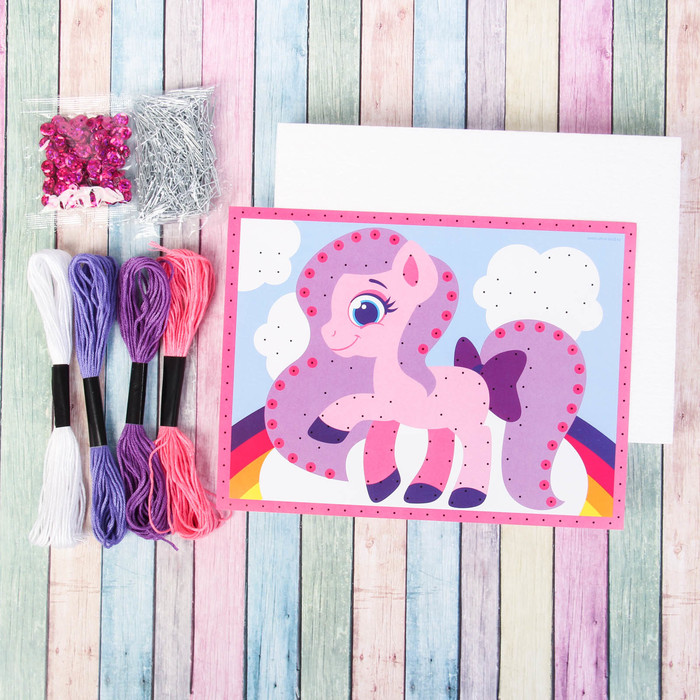 Изонить на гвоздиках "Пони", 20 х 15 см