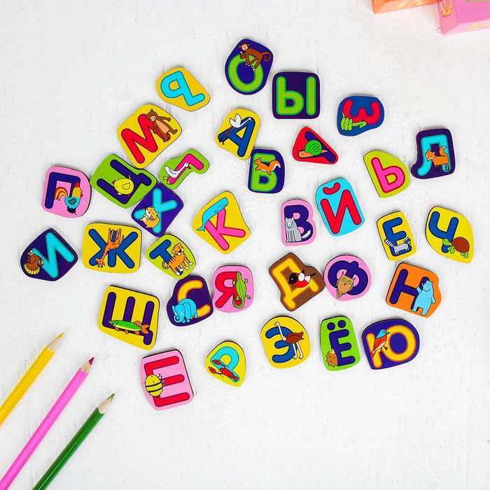 Магнитный алфавит русский "Животные"