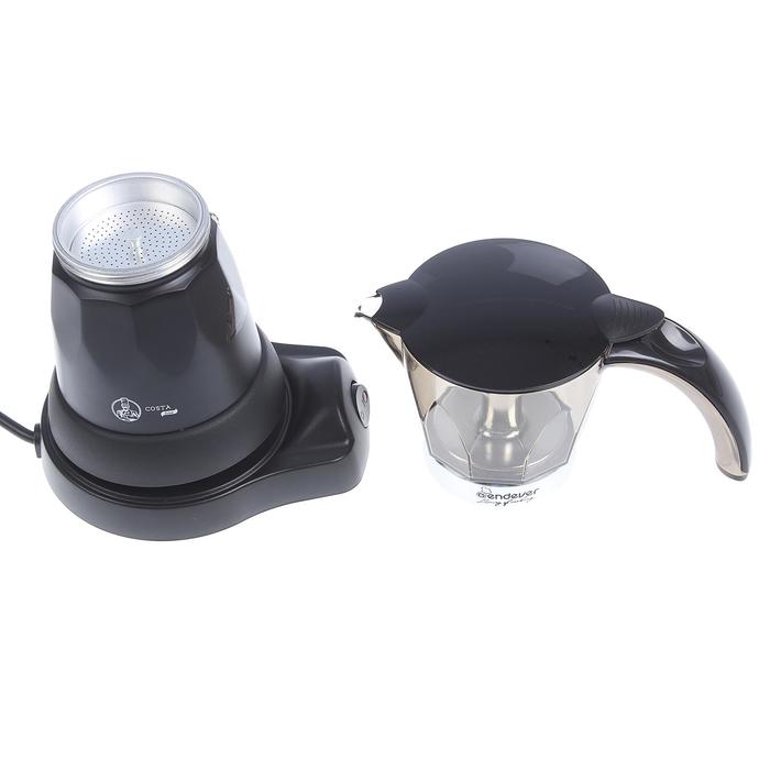 Кофеварка гейзерная электрическая Endever Costa-1020, 480 Вт, 0.3 л, черный