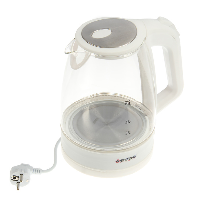 Чайник электрический Endever Skyline KR-325G, 1.8 л, 2200 Вт, 4 режима нагрева, белый