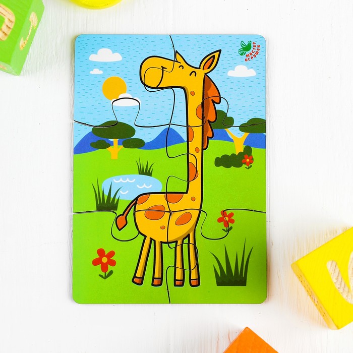 Пазл 6 элементов «Жираф»