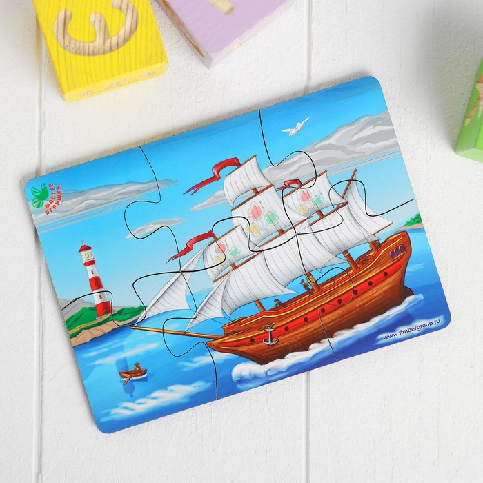 Пазл 6 элементов  «Кораблик»