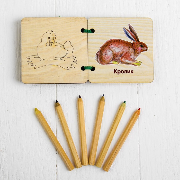 Деревянная книжка-картинка "Домашние животные"