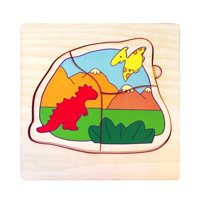 Пазл "Мир динозавров" многоуровневый