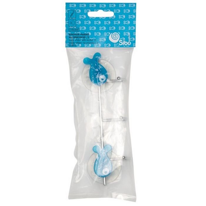 Планка с 3-мя крючками на присоске "Рыбка"