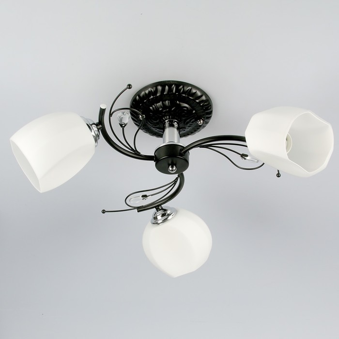 Люстра E060-3 "Бернадайн" E27 3х40Вт черный 66х33х23 см