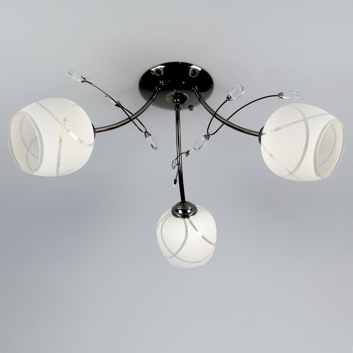 Люстра A032-3 "Бернадет" E27 3х40Вт черный глянец 84х42х21 см