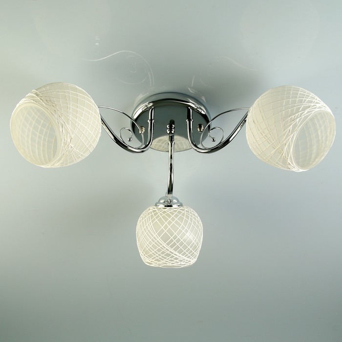 Люстра A301-3 "Вивьен" E27 3х40Вт серебро 90х45х23 см