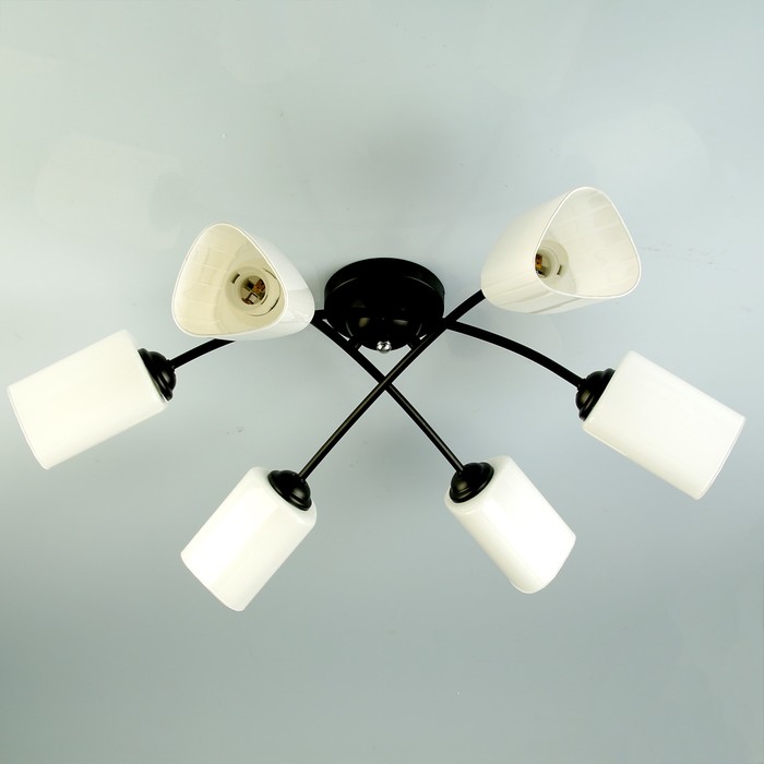 Люстра A151-6 "Вектор" E27 6х40Вт черный хром 66х44х23 см