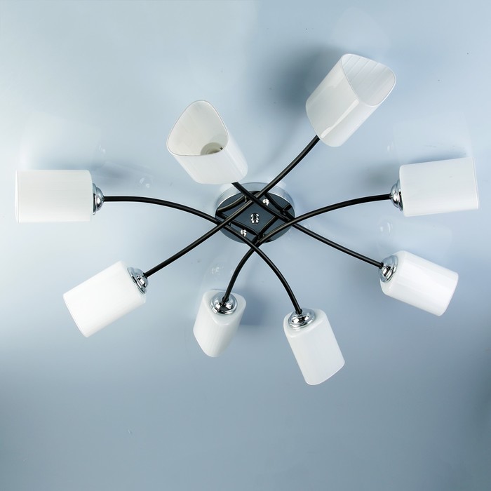 Люстра A331-8 "Вектор" E27 8х40Вт черный хром 66х55х24 см