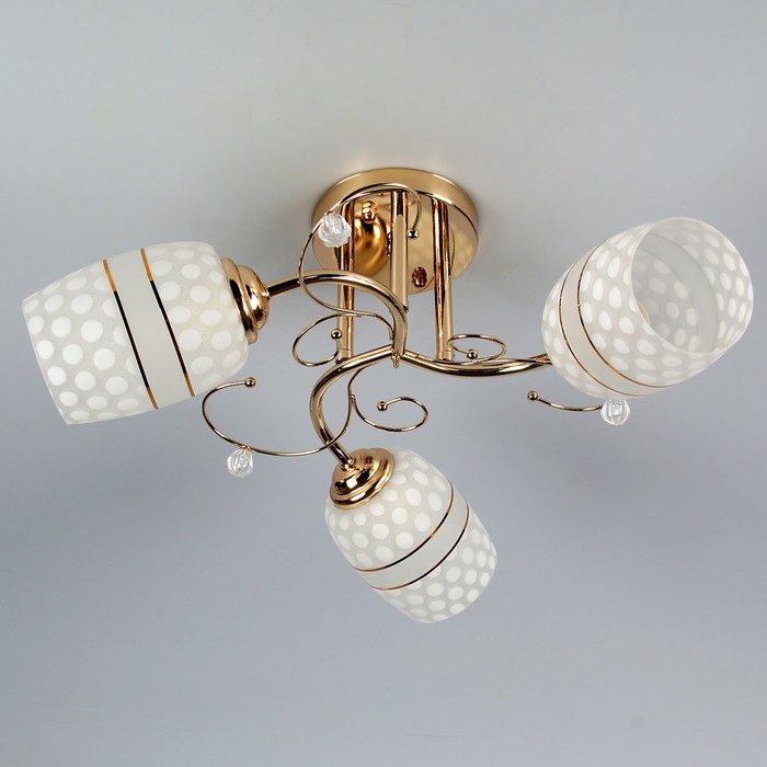 Люстра E101-3A "Солнечная" E27 3х40Вт серебро 66х33х22 см