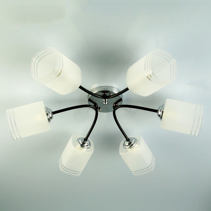 Люстра D061-6 "Виржиния" E27 6х40Вт черный хром 66х44х20 см