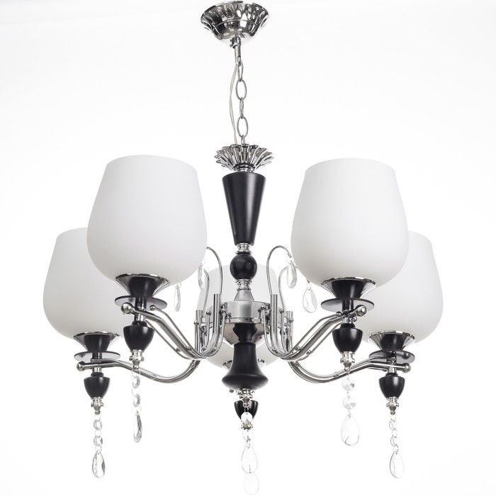 Люстра 6531/5B "Амина" E27 5х60Вт черн./хром. 45х45х42 см