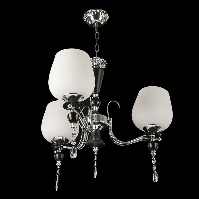 Люстра 6531/3B "Амина" E27 3х60Вт черн./хром. 45х45х42 см