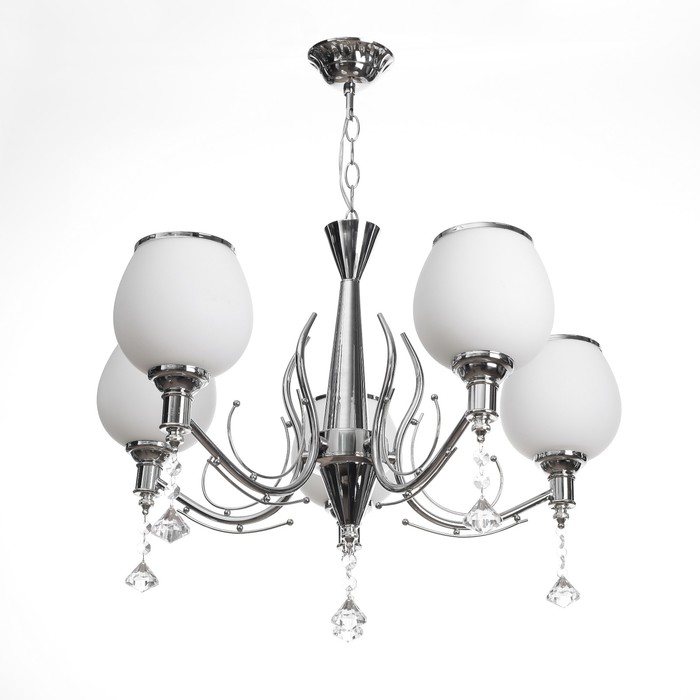 Люстра 6885/5A "Асийя" E27 5х60Вт серебро 53х53х43 см