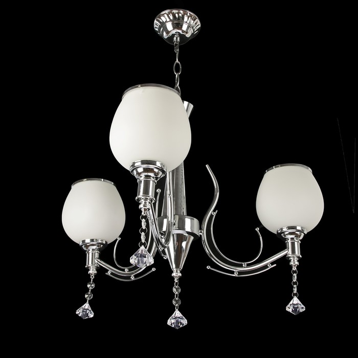 Люстра 6885/3A "Асийя" E27 3х60Вт серебро 53х53х43 см