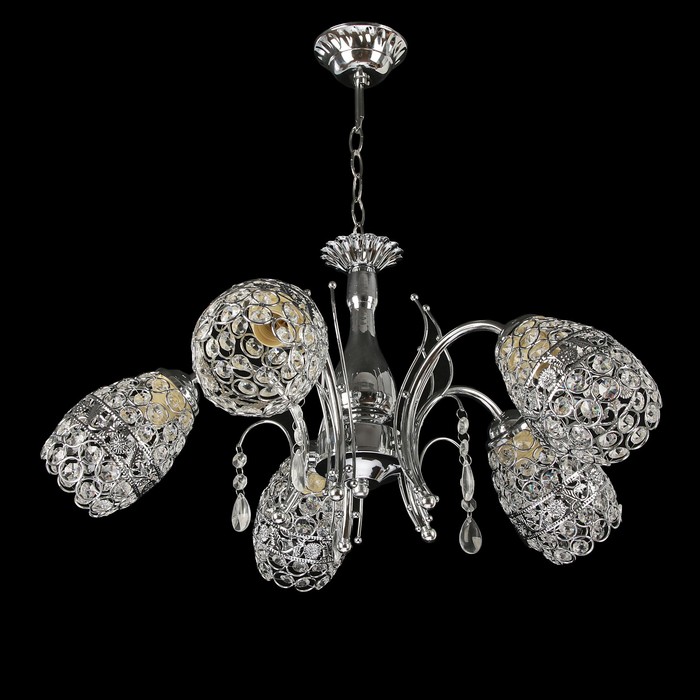 Люстра 6552/5B "Барийя" E27 5х60Вт серебро 50х50х30 см