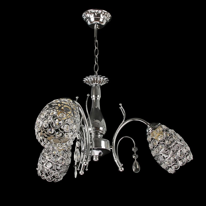 Люстра 6552/3B "Барийя" E27 3х60Вт серебро 50х50х30 см