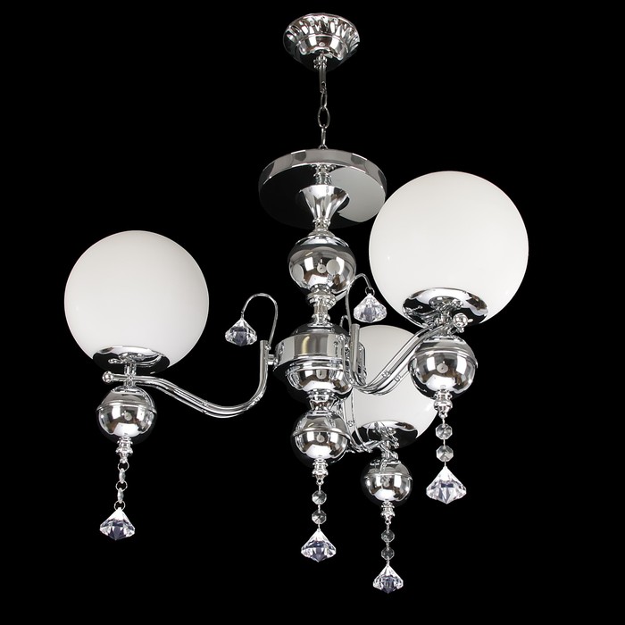 Люстра 6531/3 "Капель" E27 3х60Вт серебро 50х50х42 см