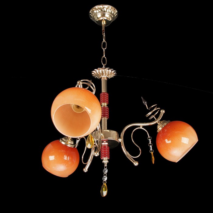 Люстра 6639/3 "Золотой песок" E27 3х60Вт золото 55х55х32 см