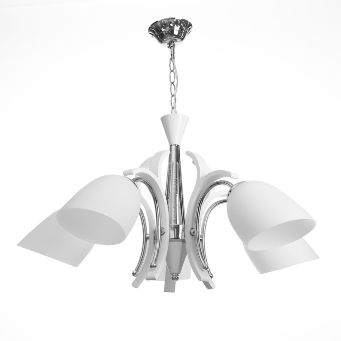 Люстра 6899/5B "Джуна" E27 5х60Вт бел./хром 55х55х35 см