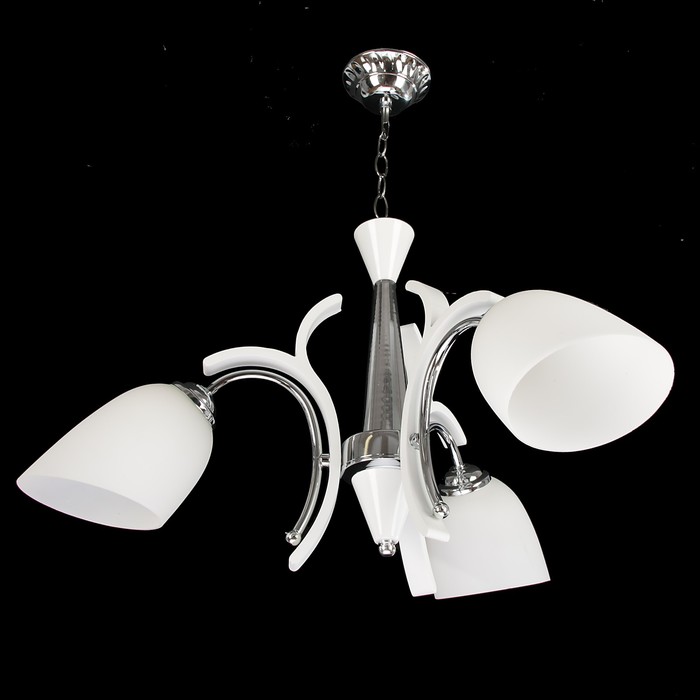 Люстра 6899/3B "Джуна" E27 3х60Вт бел./хром 55х55х35 см