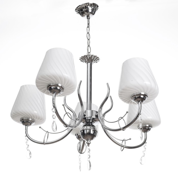 Люстра 6864/5 "Изар" E27 5х60Вт серебро 55х55х35 см