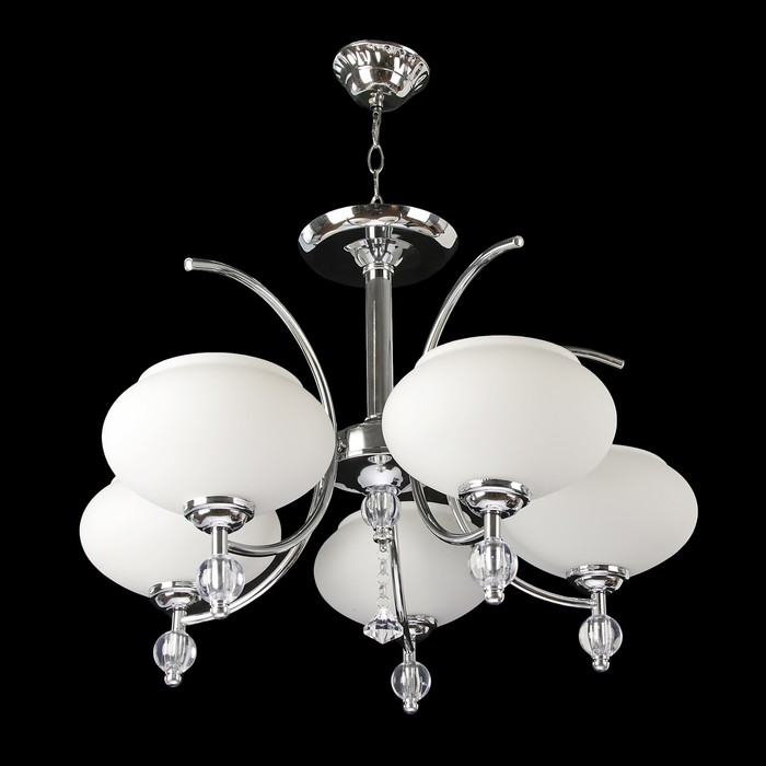 Люстра 6874/5A "Иса" E27 5х60Вт серебро 55х55х40 см