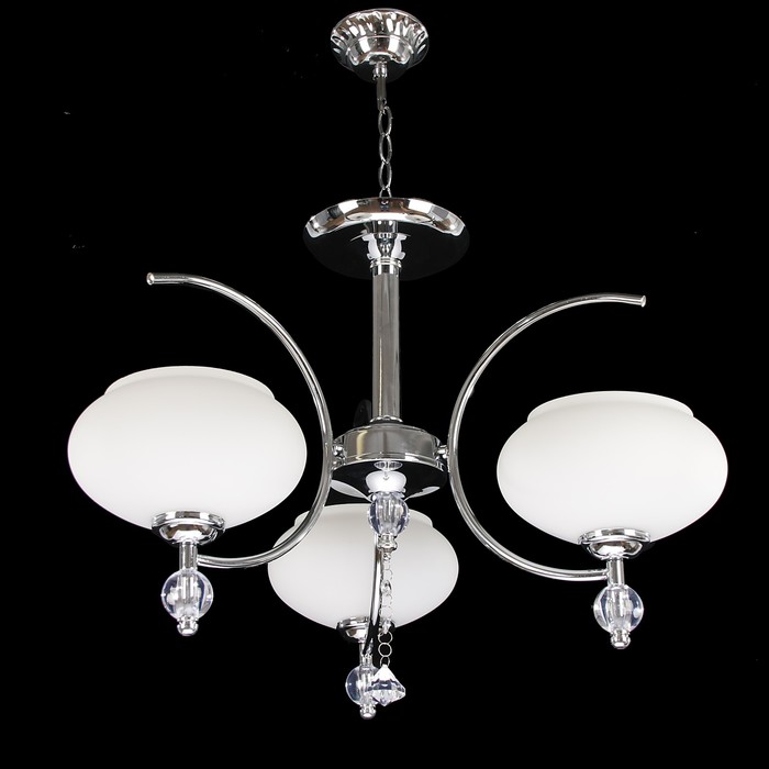 Люстра 6874/3A "Иса" E27 3х60Вт серебро 55х55х40 см