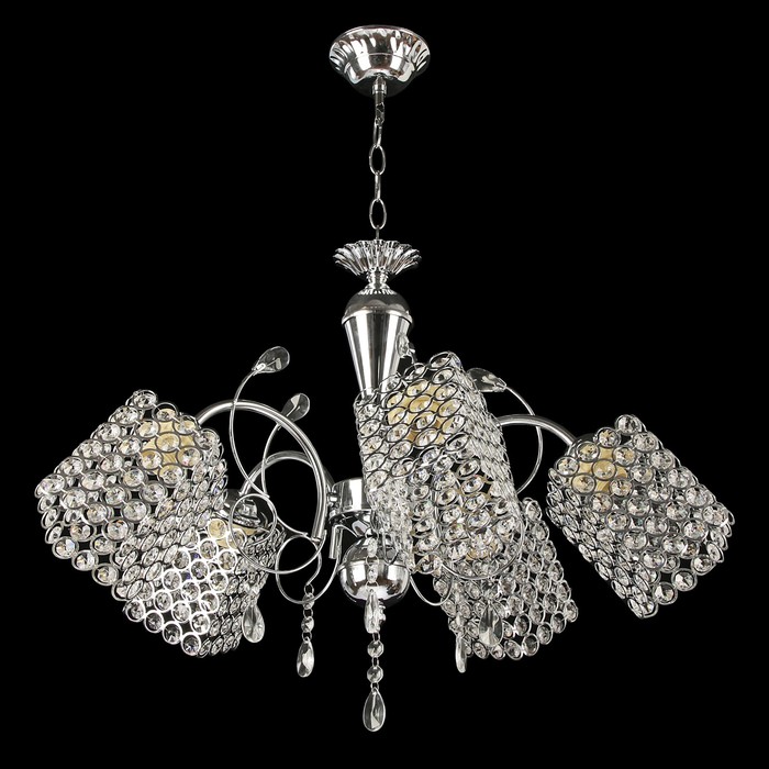 Люстра 6629/5A "Амира" E27 5х60Вт серебро 54х54х42 см